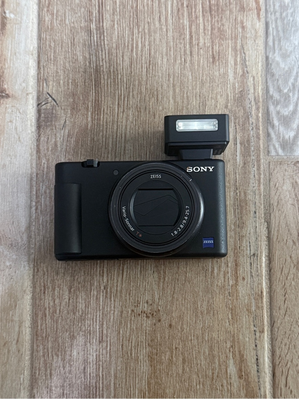 Sony ZV-1 camera with flash